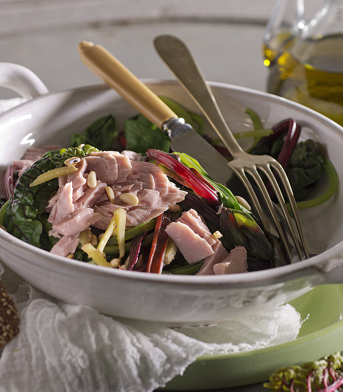 Tuna with Ginger and Chard